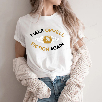 Pagewings Make Orwell Fiction Again - Dystopian Literature Philosophy Unisex Classic T-shirt