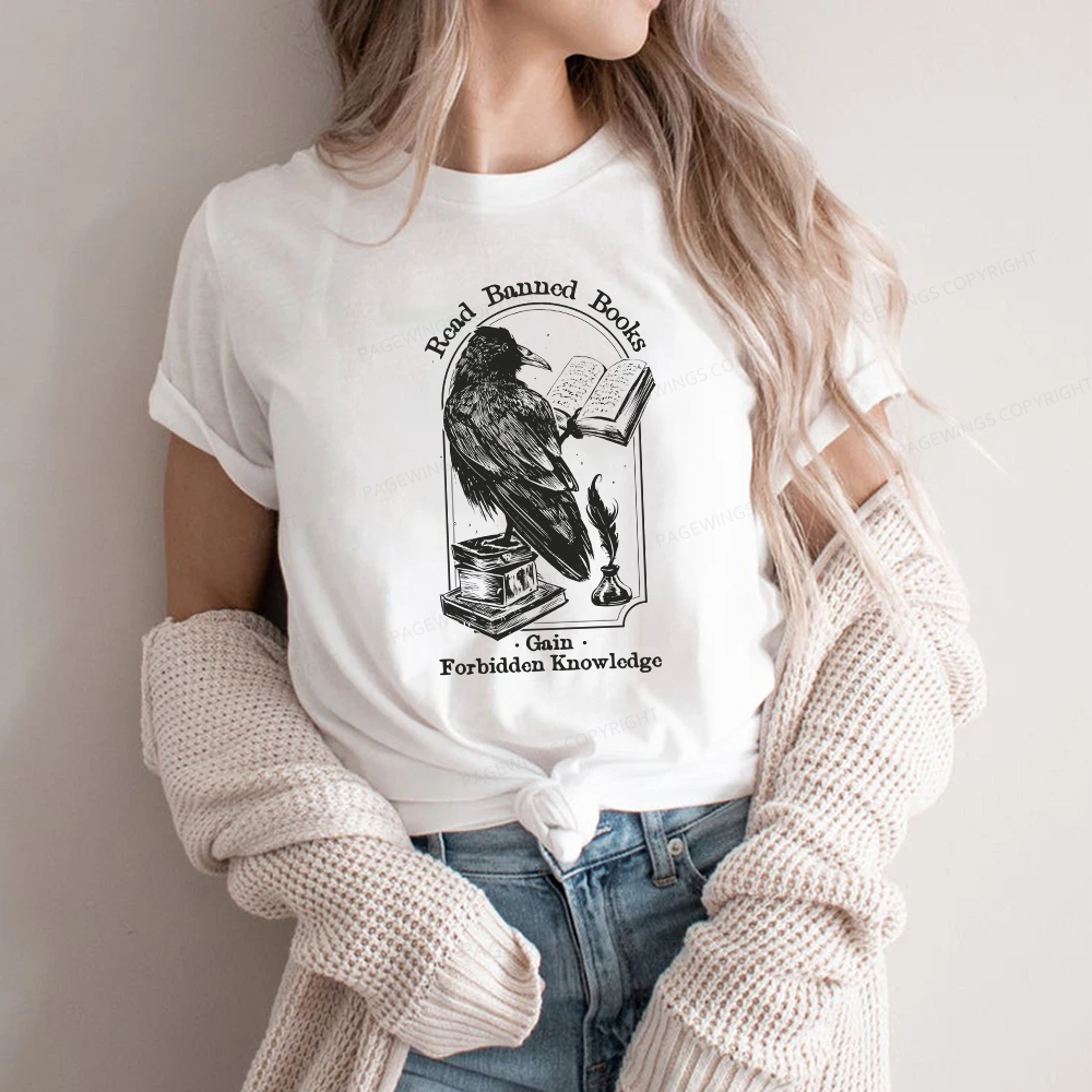 Pagewings Read Banned Books Gain Forbidden Knowledge Unisex Classic T-shirt