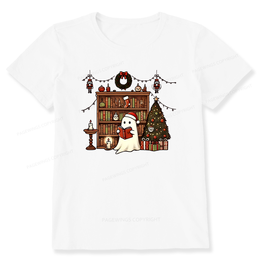 Pagewings Christmas Ghost Book Unisex Classic T-shirt