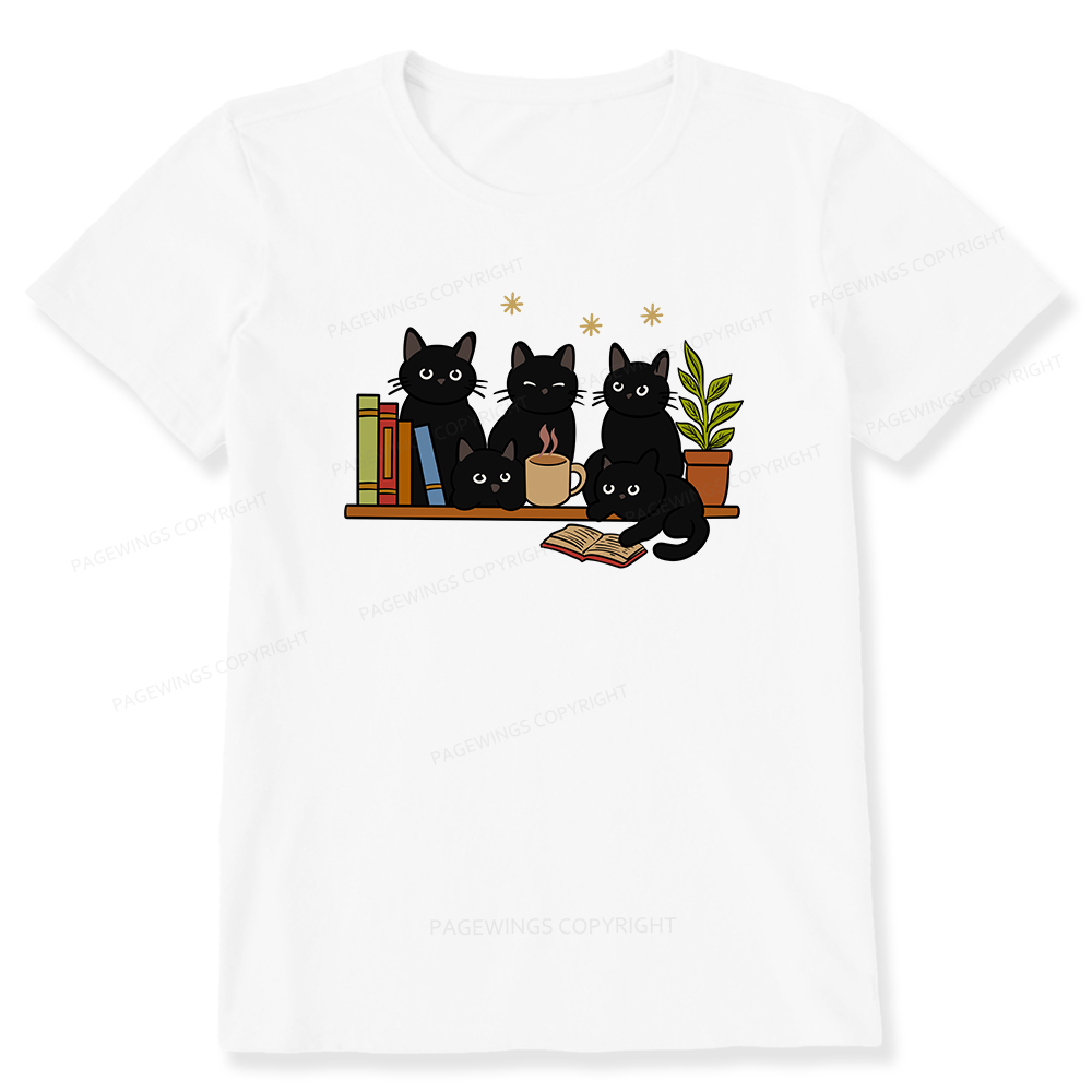 Pagewings Cat On Bookshelf Unisex Classic T-shirt