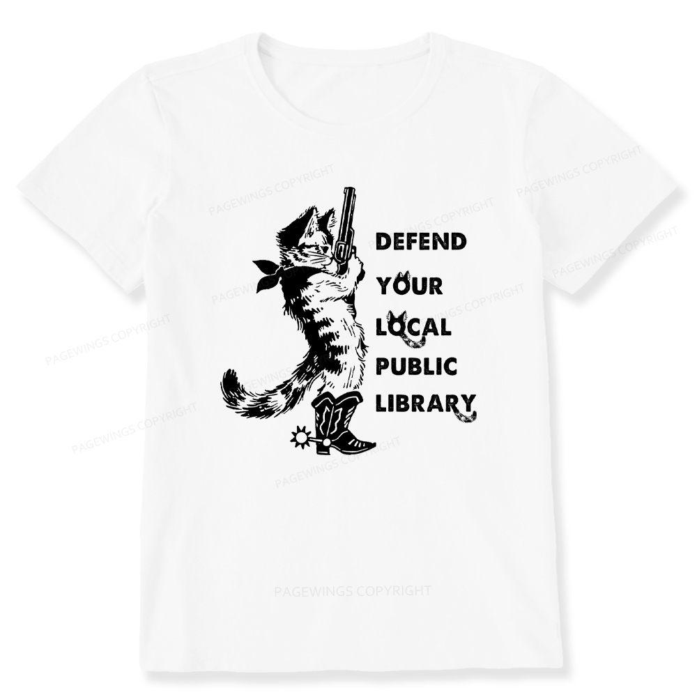Pagewings Cat Defend Your Local Public Library Unisex Classic T-shirt