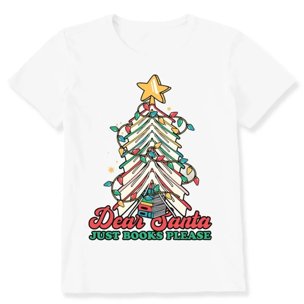 Pagewings Christmas Dear Santa Just Books Please Unisex Classic T-shirt
