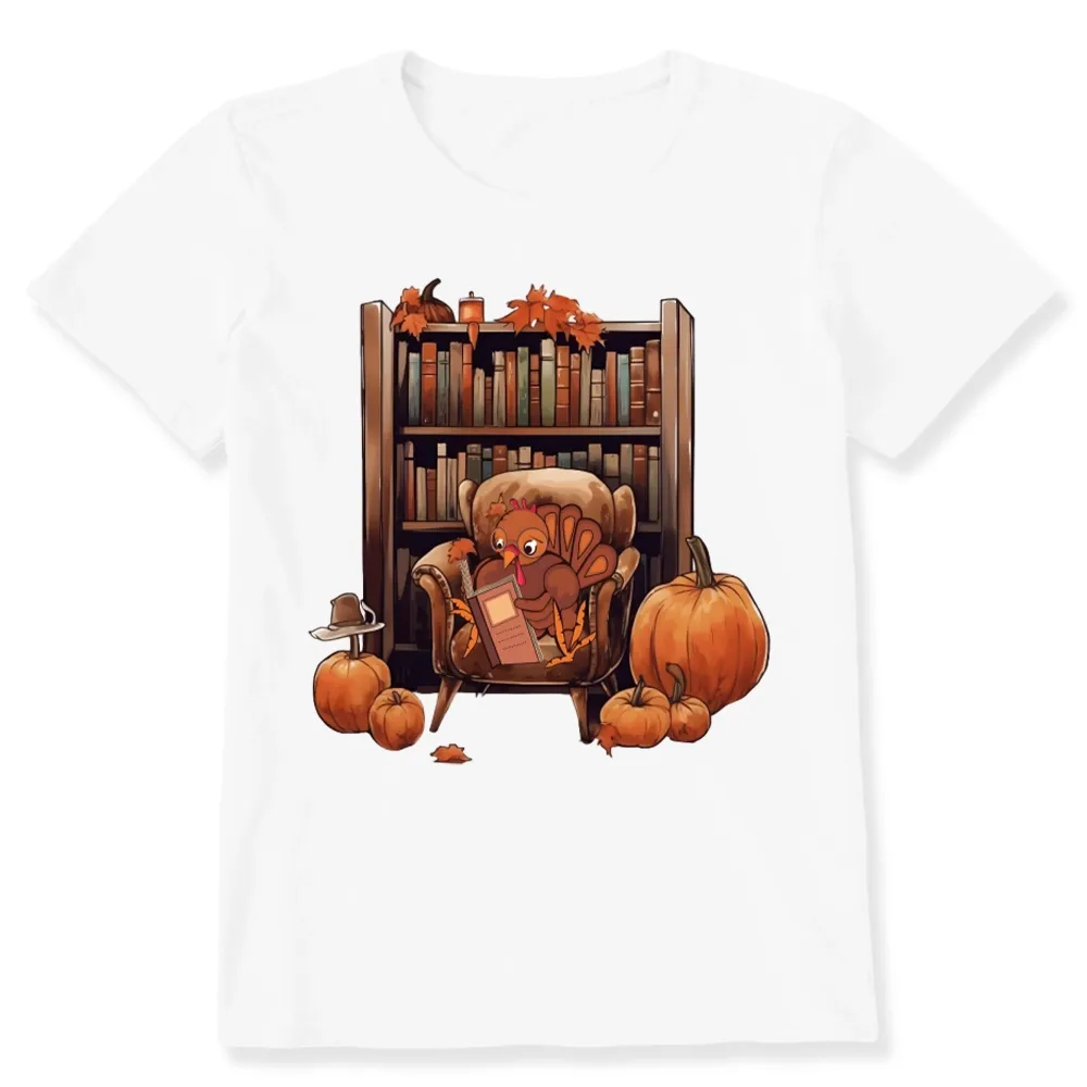 Pagewings Thanksgiving Turkey Reading Unisex Classic T-shirt