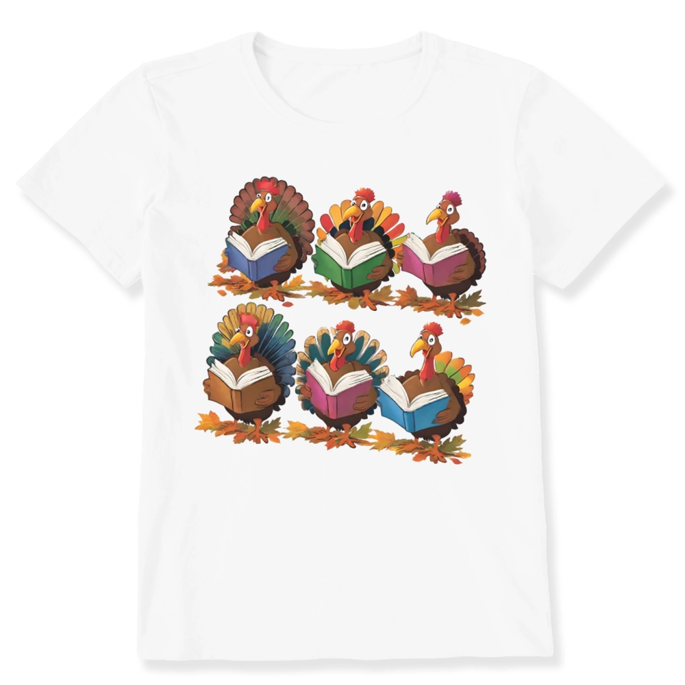 Pagewings Thanksgiving Fall Reading Turkey Unisex Classic T-shirt