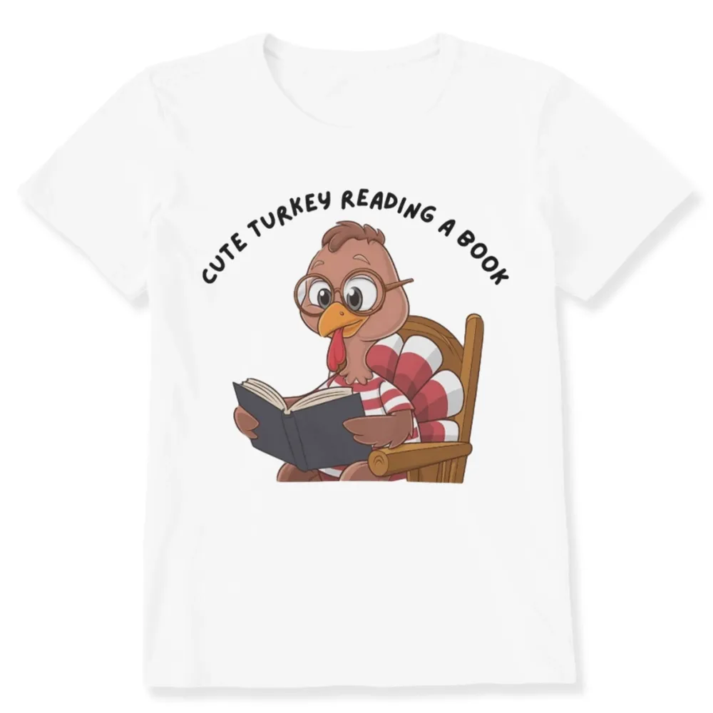 Pagewings Thanksgiving Turkey Reading A Book Unisex Classic T-shirt