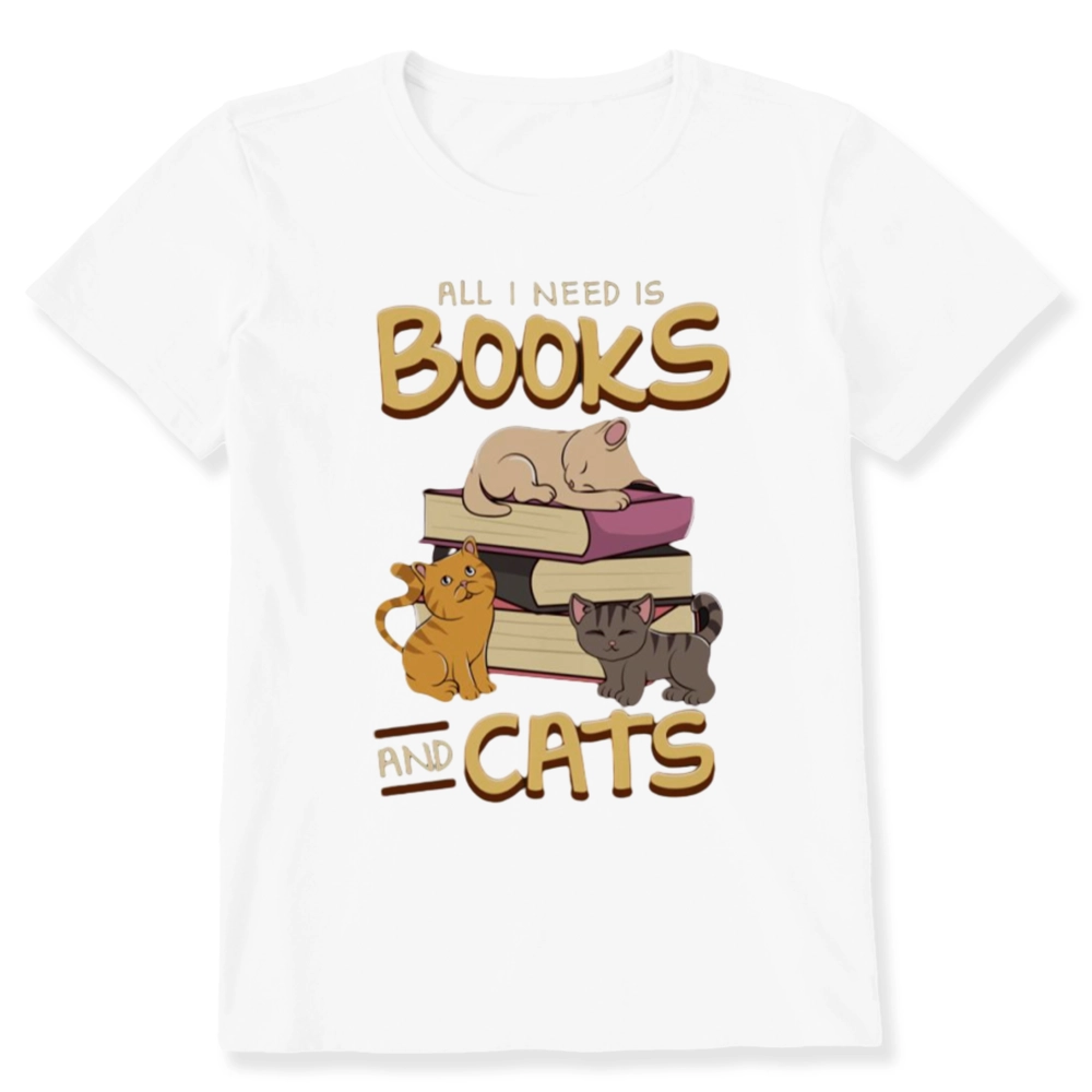 Pagewings All I Need Is Books And Cats Unisex Classic T-shirt