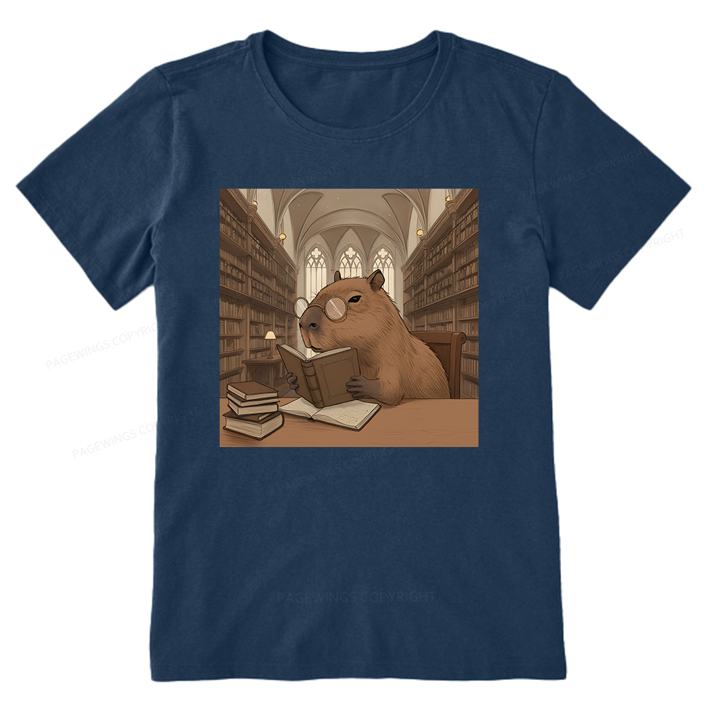 Pagewings The Reader Capybara Unisex Classic T-shirt
