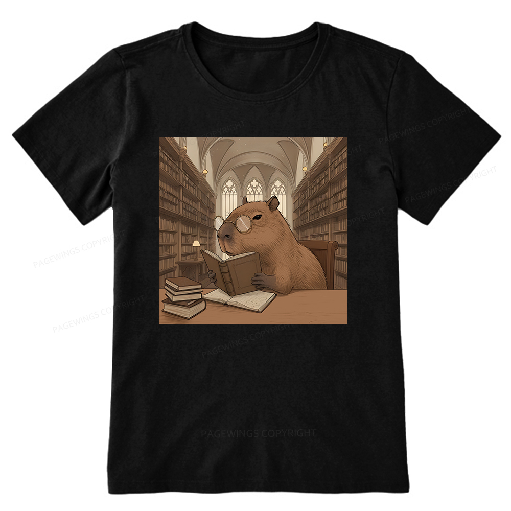 Pagewings The Reader Capybara Unisex Classic T-shirt