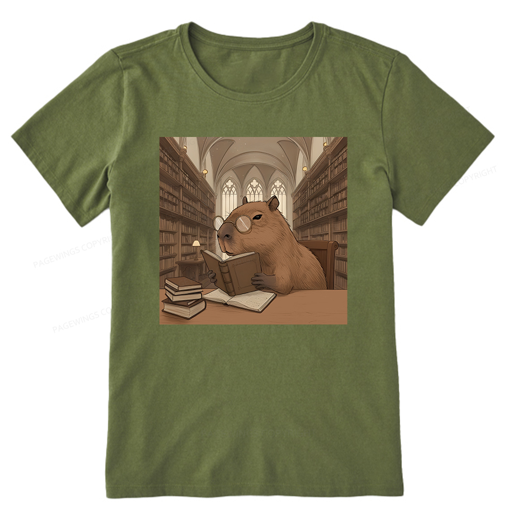 Pagewings The Reader Capybara Unisex Classic T-shirt