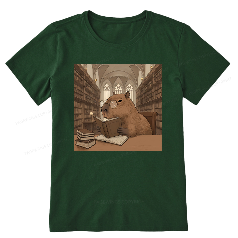 Pagewings The Reader Capybara Unisex Classic T-shirt