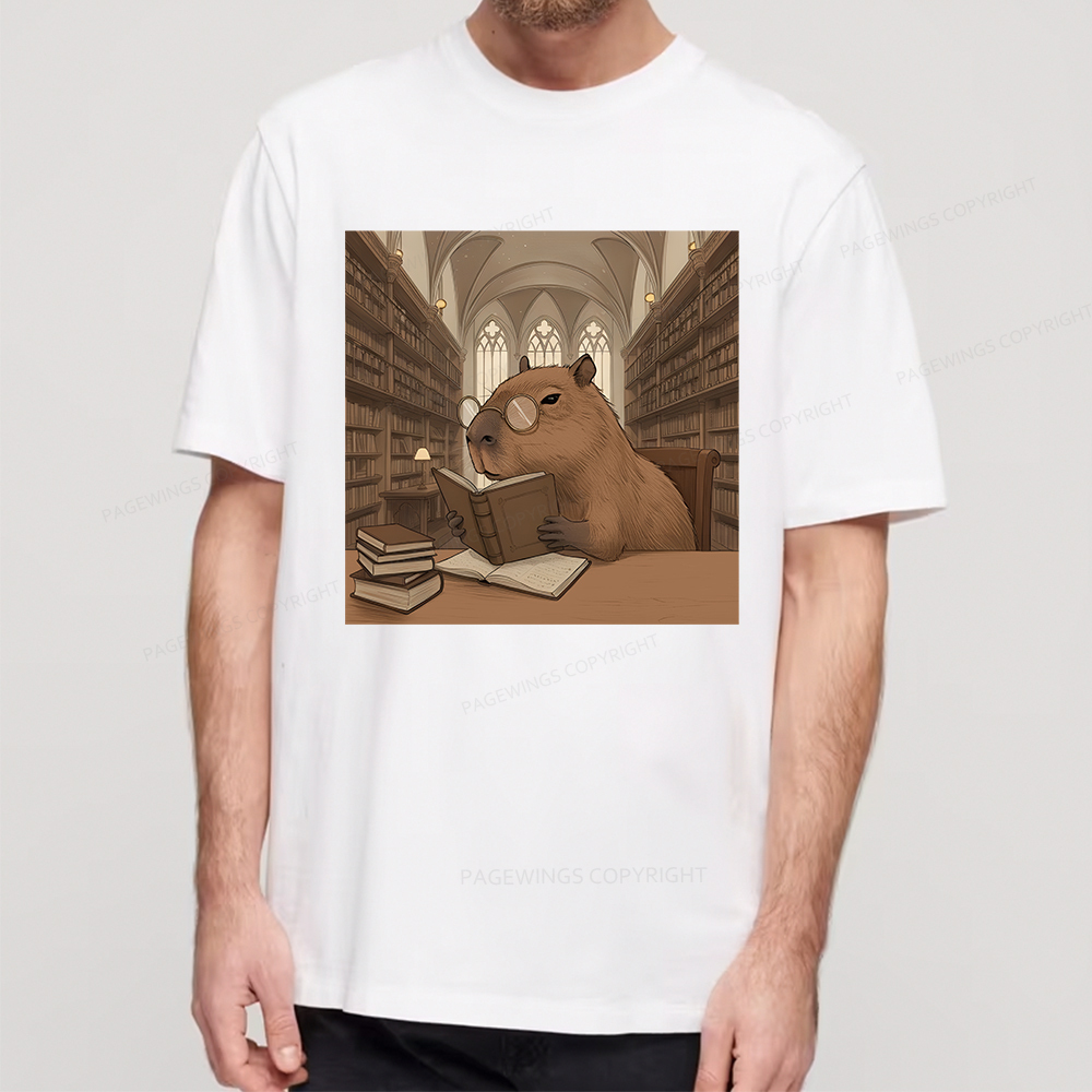 Pagewings The Reader Capybara Unisex Classic T-shirt