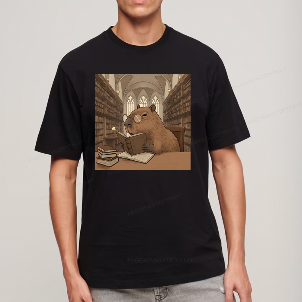 Pagewings The Reader Capybara Unisex Classic T-shirt