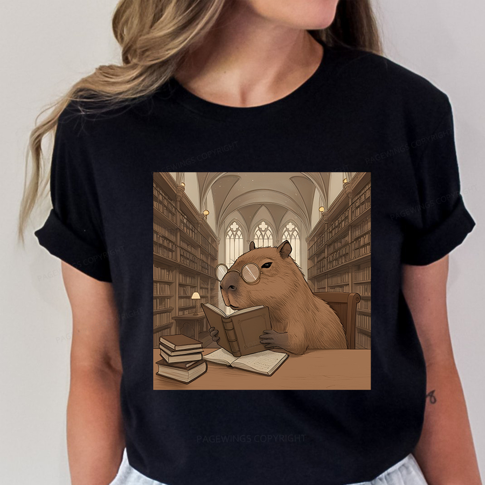 Pagewings The Reader Capybara Unisex Classic T-shirt