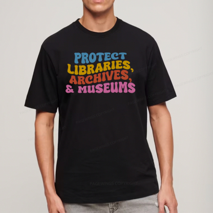 Pagewings Protect Libraries Archives And Museums Unisex Classic T-shirt