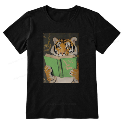 Pagewings Motivational Tiger Reading Unisex Classic T-shirt