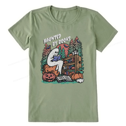 Pagewings Ghost Reading Book Halloween Unisex Classic T-shirt