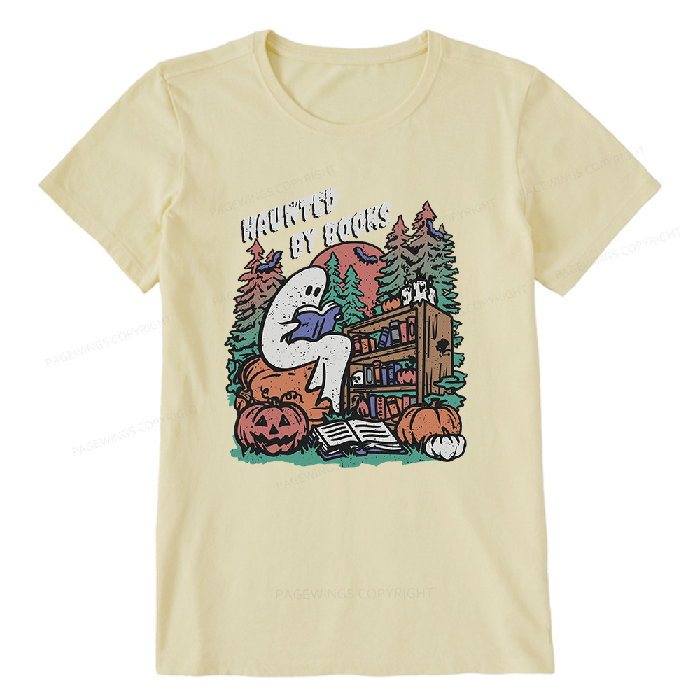 Pagewings Ghost Reading Book Halloween Unisex Classic T-shirt