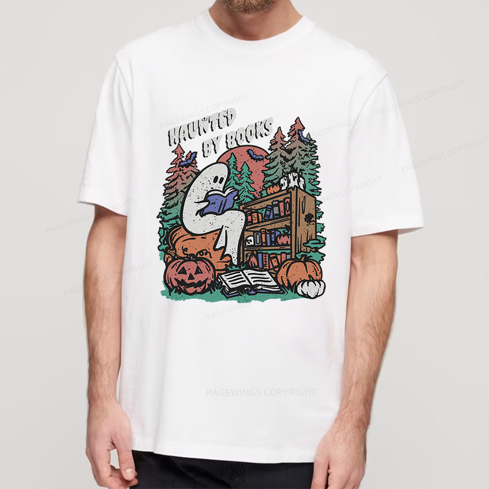 Pagewings Ghost Reading Book Halloween Unisex Classic T-shirt