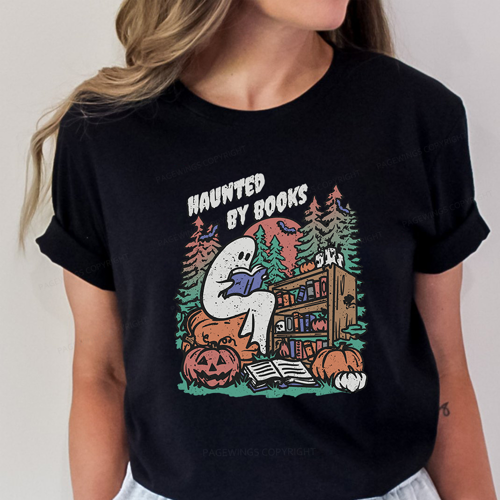 Pagewings Ghost Reading Book Halloween Unisex Classic T-shirt