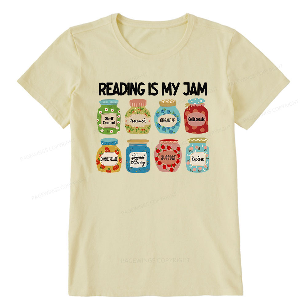 Pagewings Reading is My Jam Bookworm Unisex Classic T-shirt