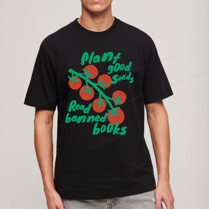 Pagewings Plant Good Seeds Read Banned Books Unisex Classic T-shirt