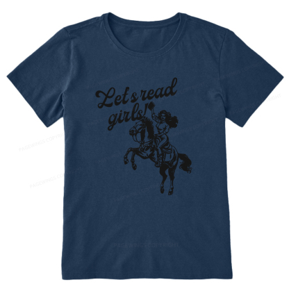 Pagewings Let's Read Girls Reading Unisex Classic T-shirt