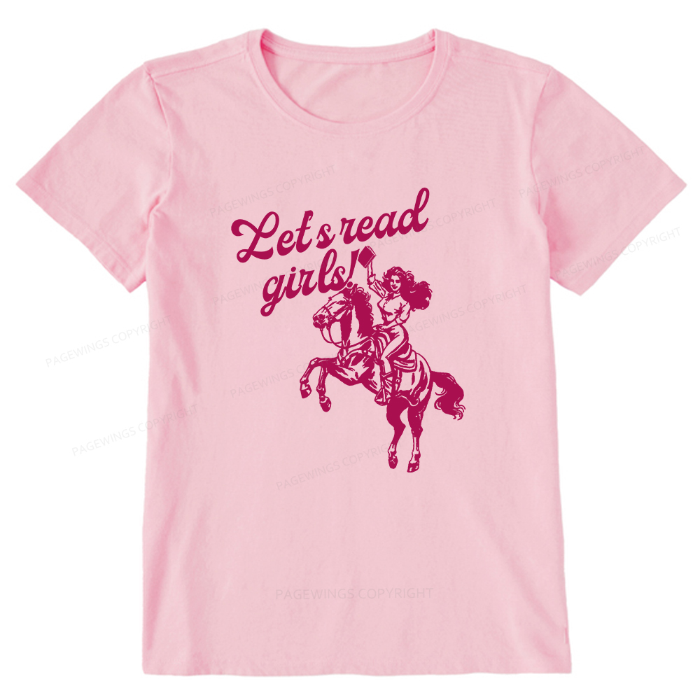 Pagewings Let's Read Girls Reading Unisex Classic T-shirt