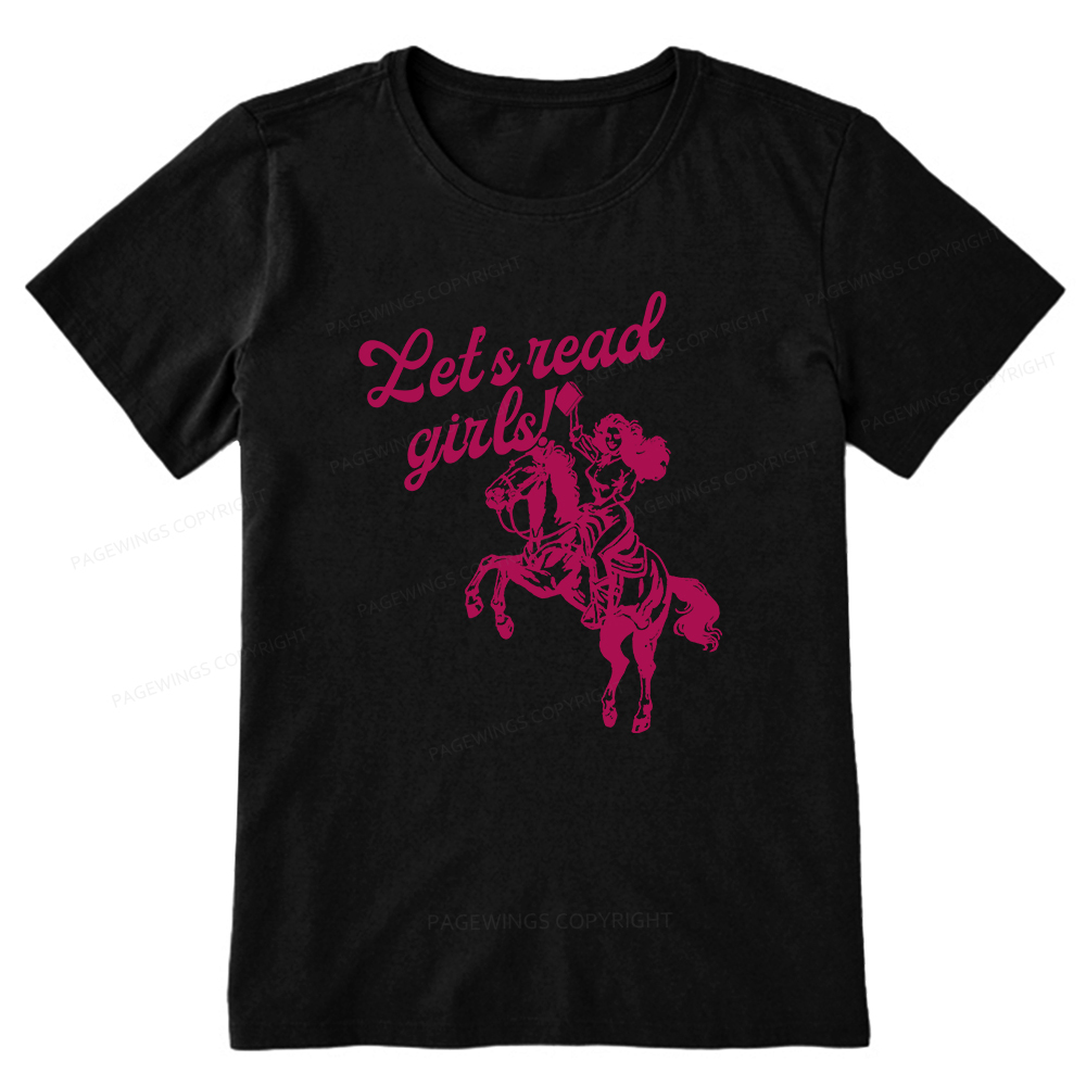 Pagewings Let's Read Girls Reading Unisex Classic T-shirt