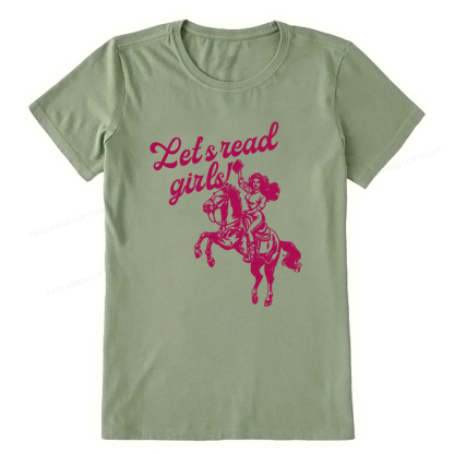 Pagewings Let's Read Girls Reading Unisex Classic T-shirt