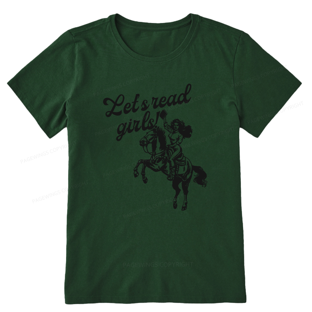Pagewings Let's Read Girls Reading Unisex Classic T-shirt