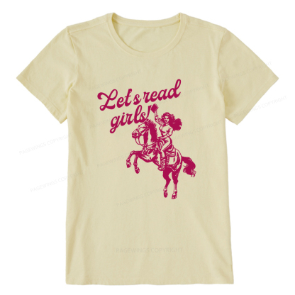 Pagewings Let's Read Girls Reading Unisex Classic T-shirt