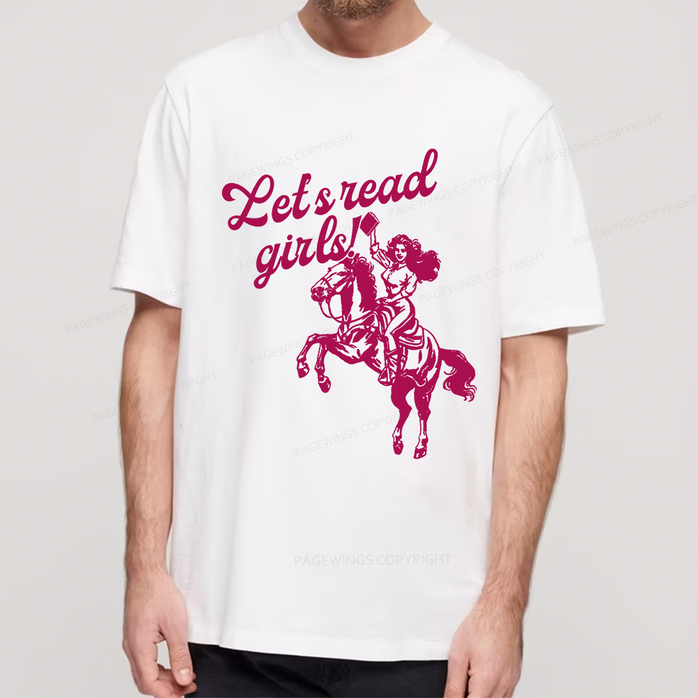Pagewings Let's Read Girls Reading Unisex Classic T-shirt