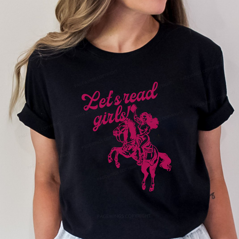 Pagewings Let's Read Girls Reading Unisex Classic T-shirt