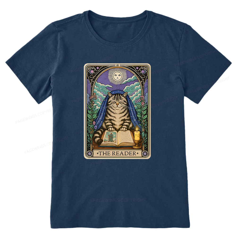 Pagewings The Reader Cat Tarot Cards Unisex Classic T-shirt
