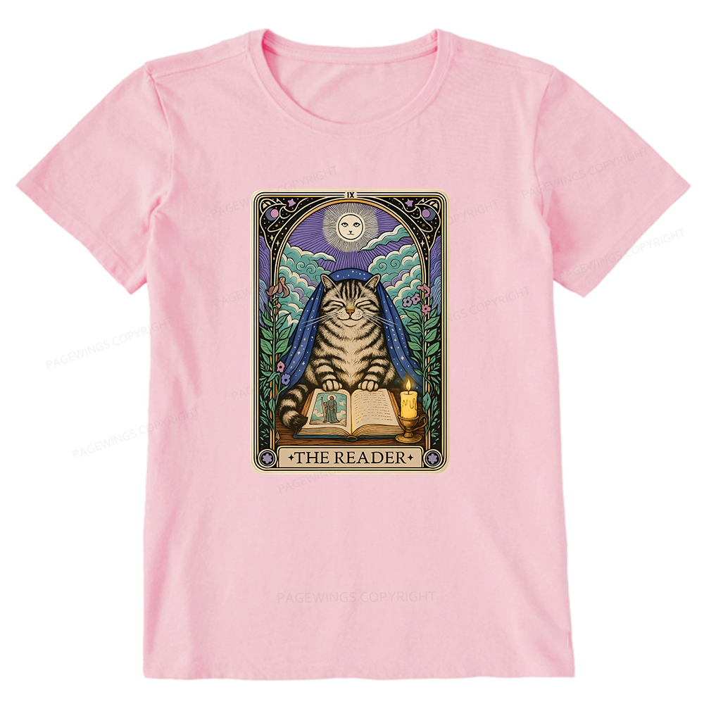Pagewings The Reader Cat Tarot Cards Unisex Classic T-shirt