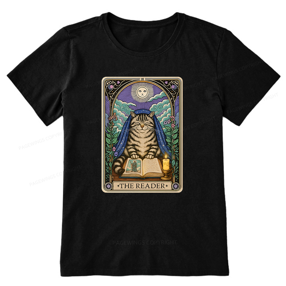 Pagewings The Reader Cat Tarot Cards Unisex Classic T-shirt