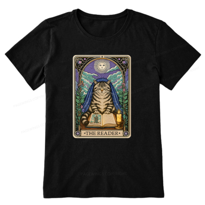 Pagewings The Reader Cat Tarot Cards Unisex Classic T-shirt