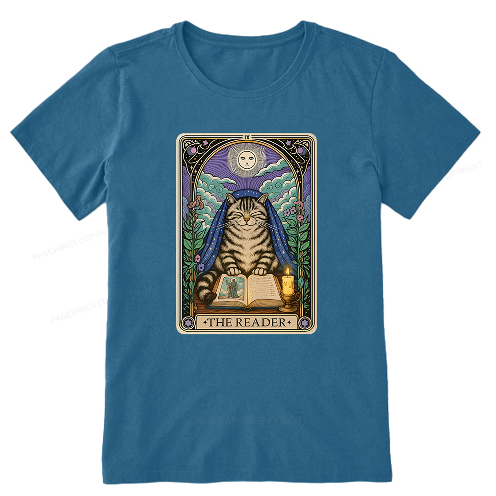 Pagewings The Reader Cat Tarot Cards Unisex Classic T-shirt