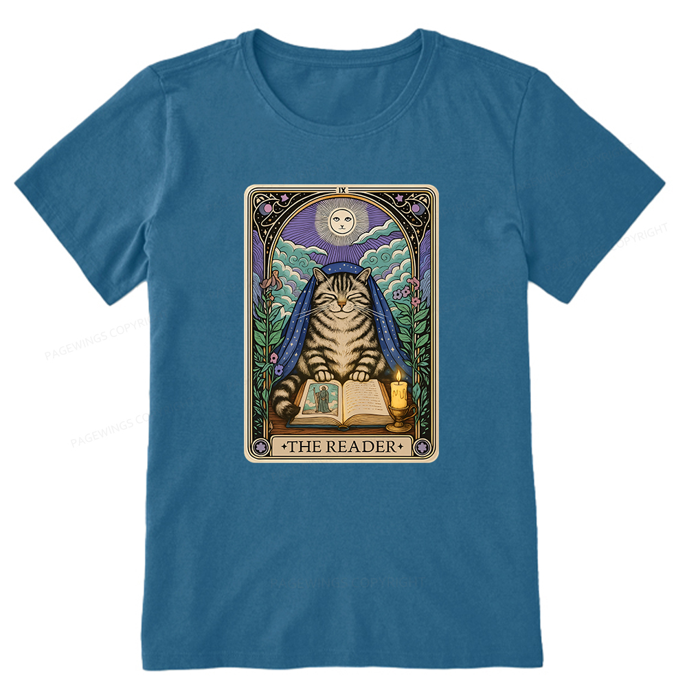 Pagewings The Reader Cat Tarot Cards Unisex Classic T-shirt