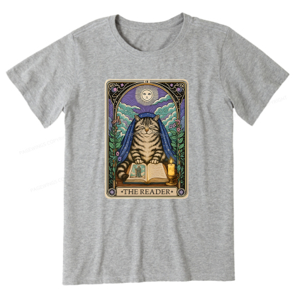 Pagewings The Reader Cat Tarot Cards Unisex Classic T-shirt
