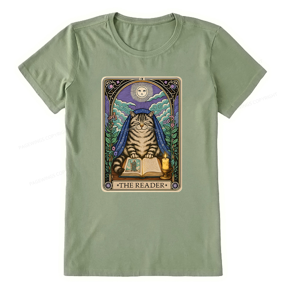 Pagewings The Reader Cat Tarot Cards Unisex Classic T-shirt