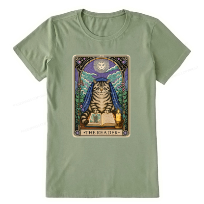 Pagewings The Reader Cat Tarot Cards Unisex Classic T-shirt