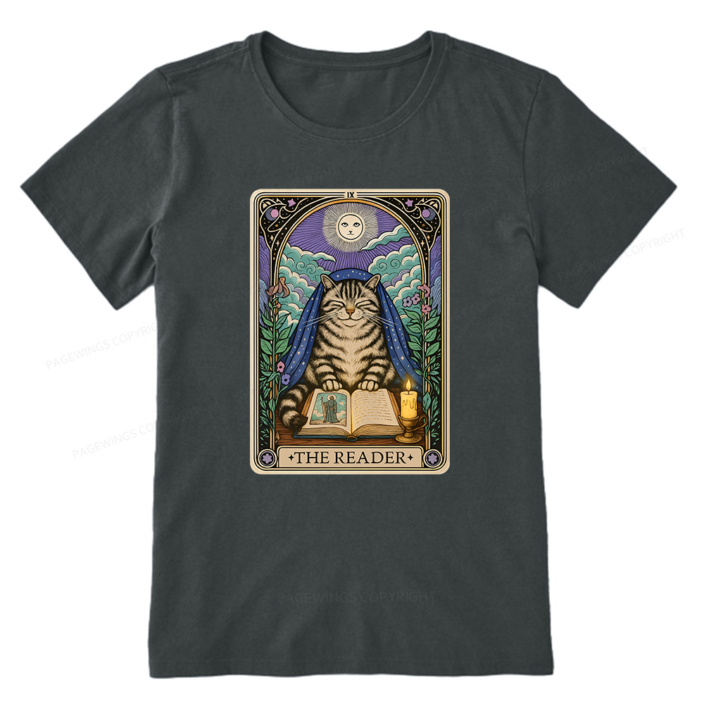 Pagewings The Reader Cat Tarot Cards Unisex Classic T-shirt