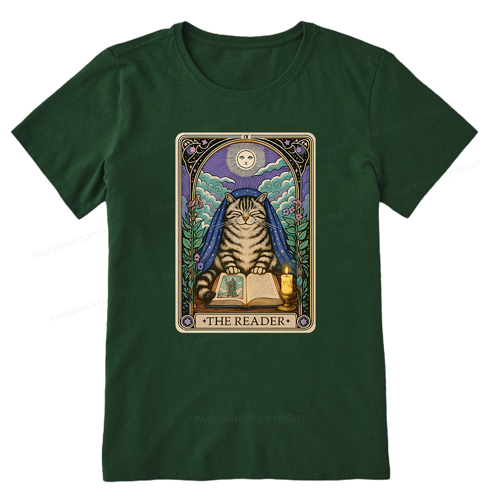 Pagewings The Reader Cat Tarot Cards Unisex Classic T-shirt