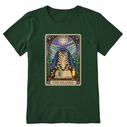 Pagewings The Reader Cat Tarot Cards Unisex Classic T-shirt