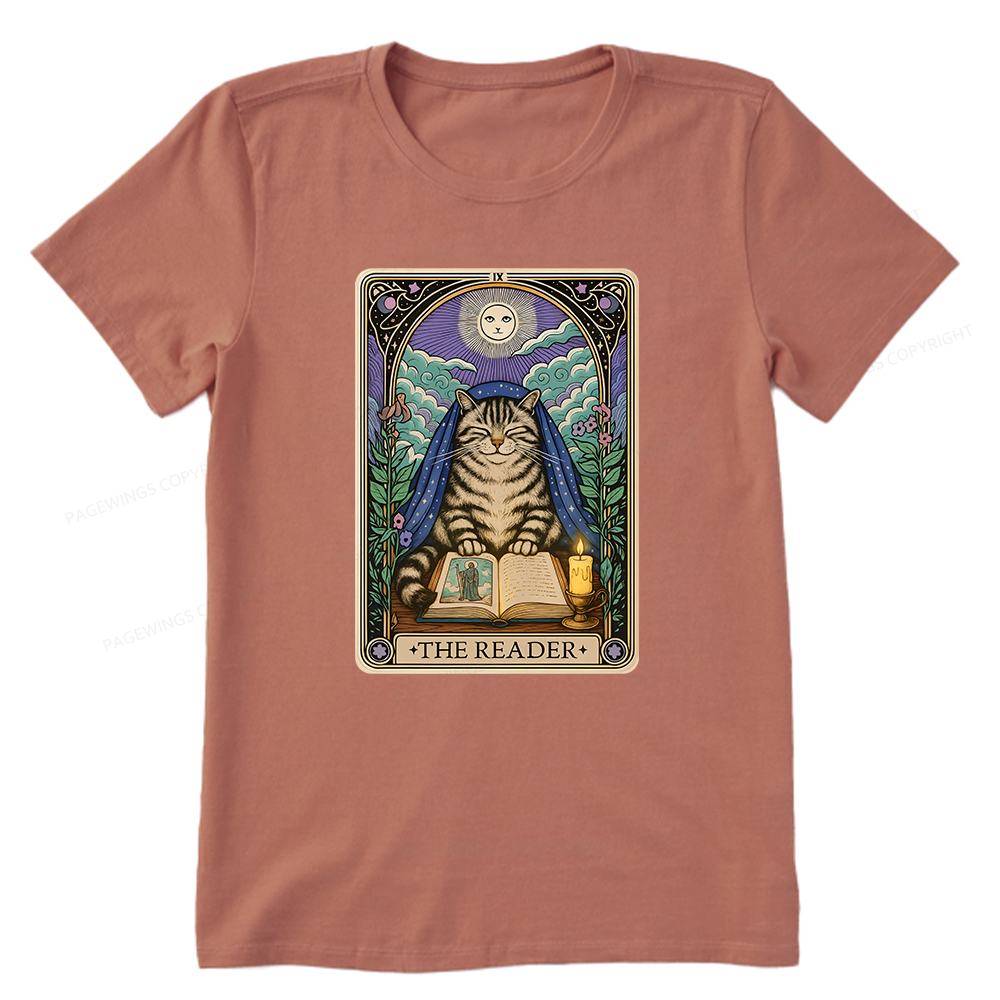 Pagewings The Reader Cat Tarot Cards Unisex Classic T-shirt