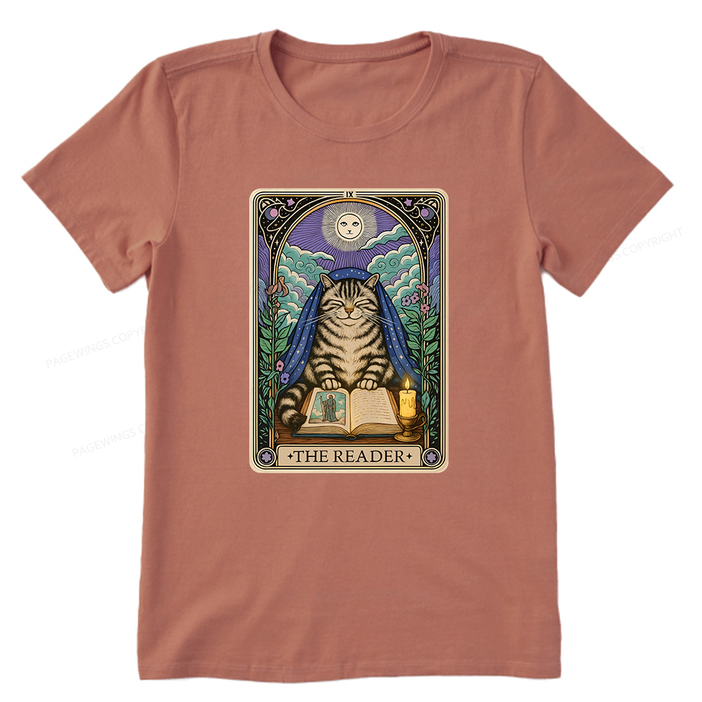 Pagewings The Reader Cat Tarot Cards Unisex Classic T-shirt
