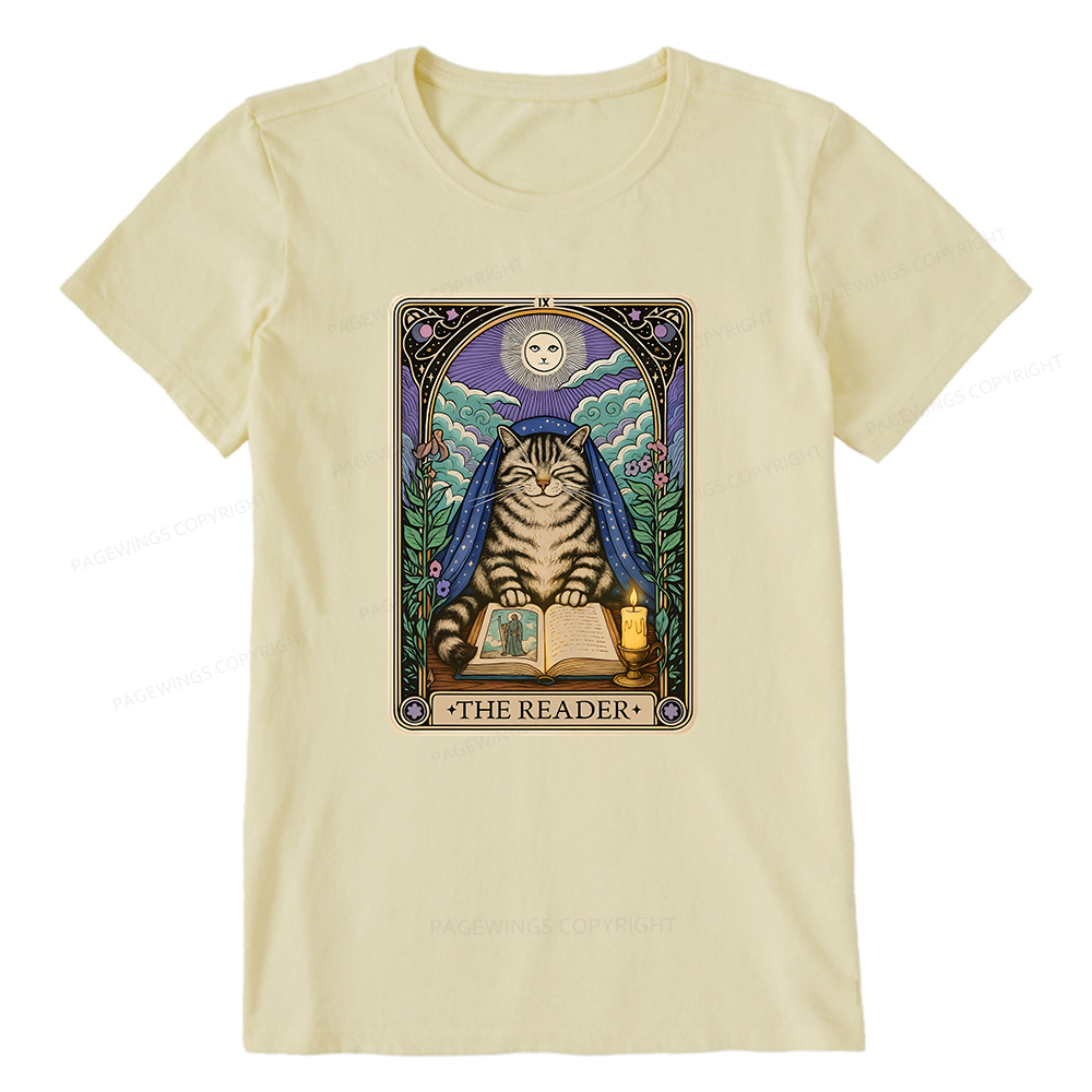 Pagewings The Reader Cat Tarot Cards Unisex Classic T-shirt