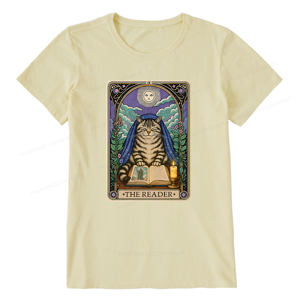 Pagewings The Reader Cat Tarot Cards Unisex Classic T-shirt
