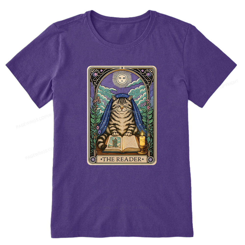 Pagewings The Reader Cat Tarot Cards Unisex Classic T-shirt